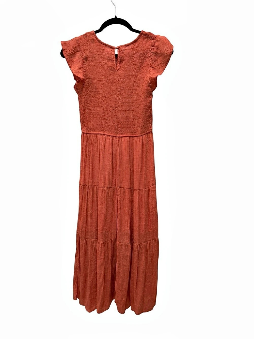 By the River Ruffle Sleeve Midi Dress in Orange Size Small - Picture 3 of 4